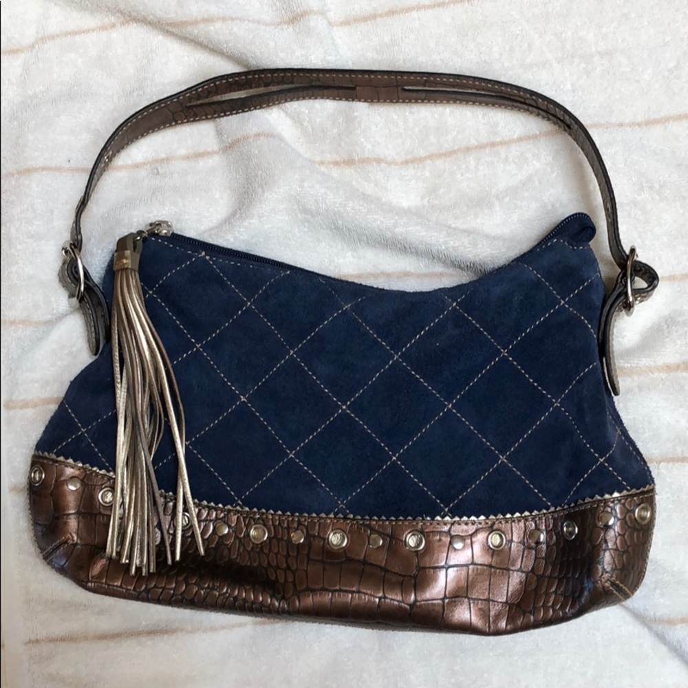 Mini-purse imitation leopard interior/ gator base